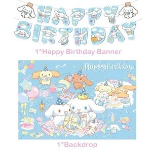 Cinnamoroll Theme Happy Birthday Banner & Backdrop